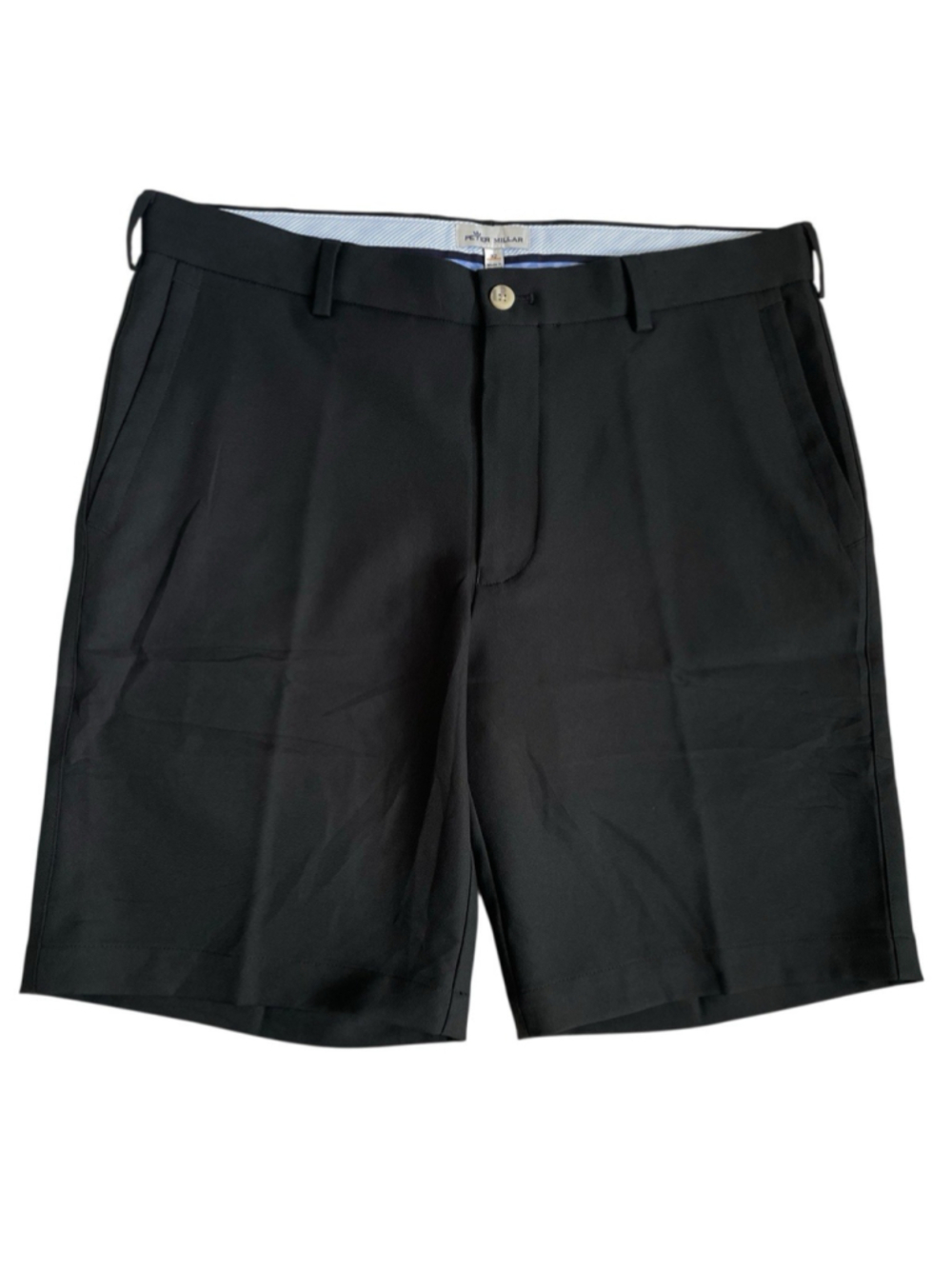 Peter Millar Salem Shorts Mens 32 Black Polyester Chinos Golf Performance EB82
